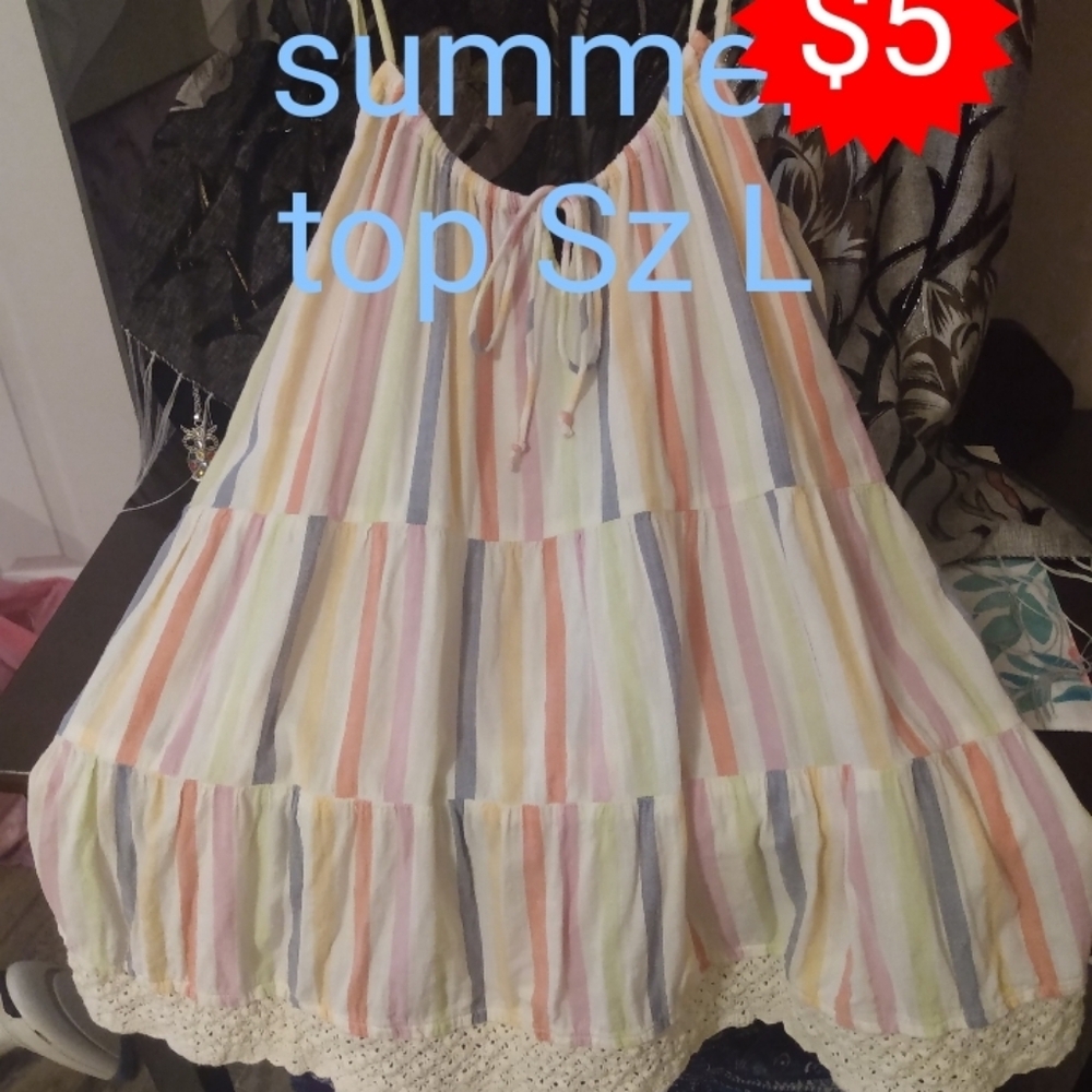 Striped Summer Top - Size L